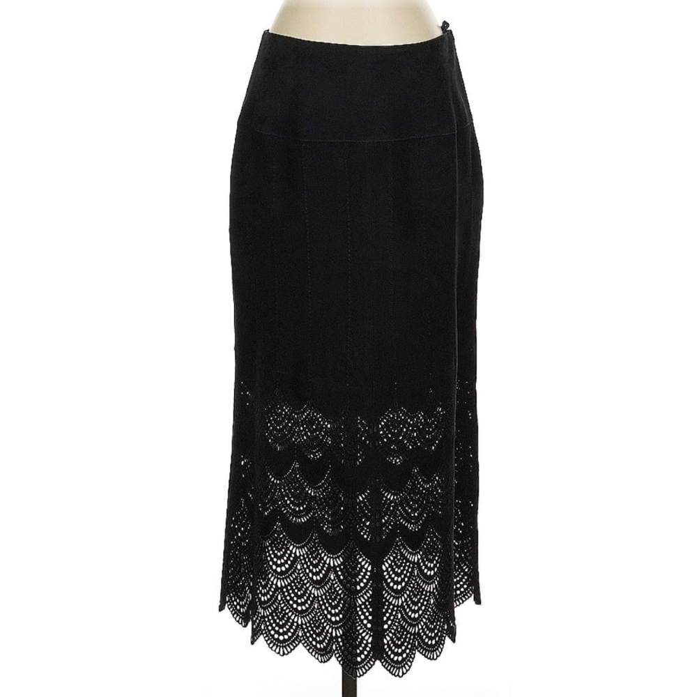 Vintage Suede Leather Dana Buchman Skirt